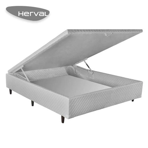 Base Cama Box Baú Herval Casal Space II, 46x138x188 cm, Branco