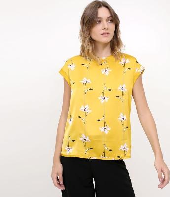 Blusa Floral Acetinada 