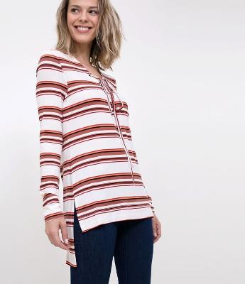 Blusa Listrada com Amarração