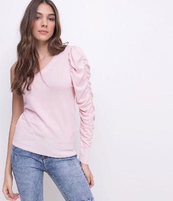 Blusa em Retilínea Ombro Único