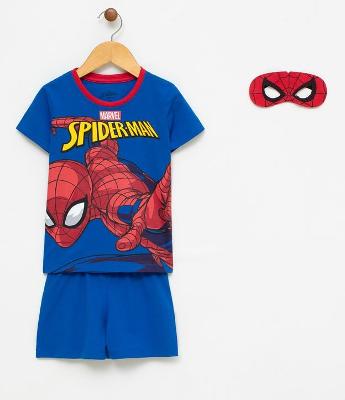 Pijama Infantil Algodão com Estampa e Máscara do Homem Aranha - Tam 2 a 14