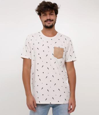 Camiseta Estampada com Bolso