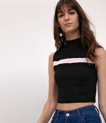 Regata Cropped com Gola Alta 