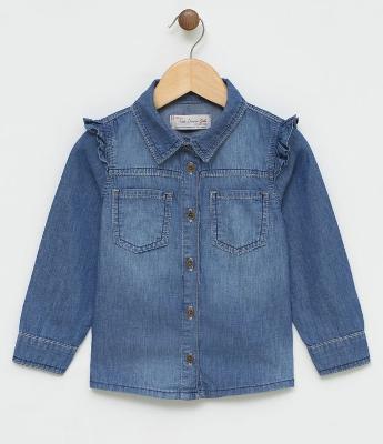 Camisa Infantil em Jeans - Tam 1 a 4