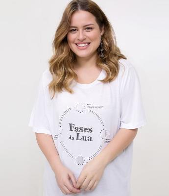 Blusa com Estampa Fases em Lua Curve & Plus Size