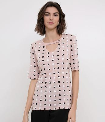 Blusa Poá com Fechamento na Gola 