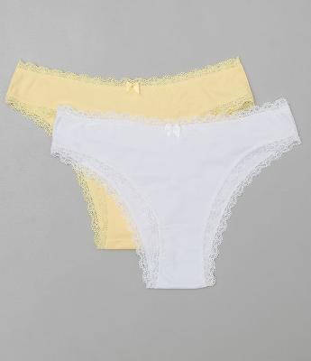 Kit com 2 Calcinhas Biquíni com Renda