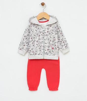 Conjunto Infantil Casaco com Capuz com Calça Saruel - Tam 0 a 18 meses