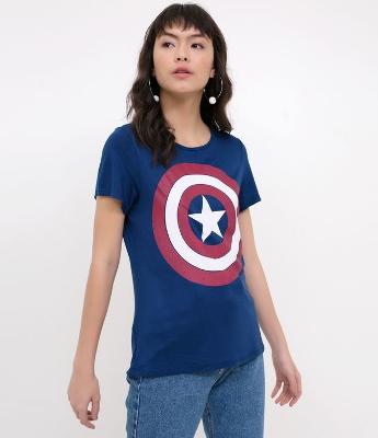 Blusa com Estampa Capitão América