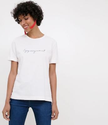T Shirt com Escrita Enjoy Every Moment