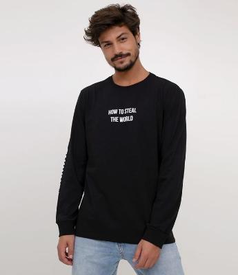 Camiseta com Estampa na Manga