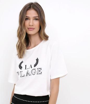 Blusa com Bordado de Pedraria