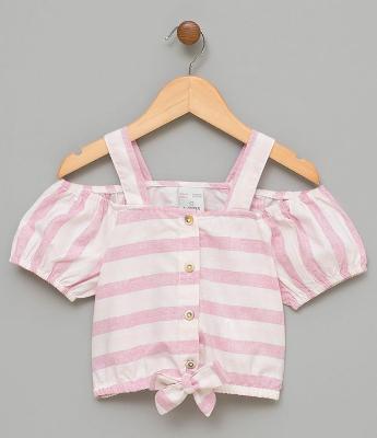 Blusa Infantil com Listras - Tam 5 a 14