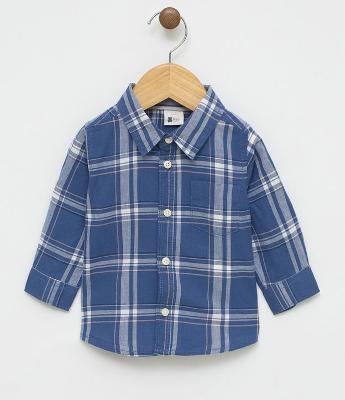 Camisa Infantil Xadrez com Martingale - Tam 0 a 18 meses