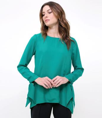 Blusa com Laços nos Punhos 