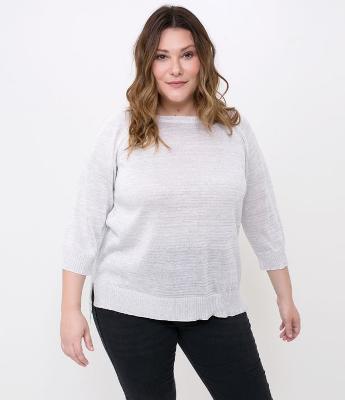 Blusa Retilínea com Fio Metalizado Curve & Plus Size