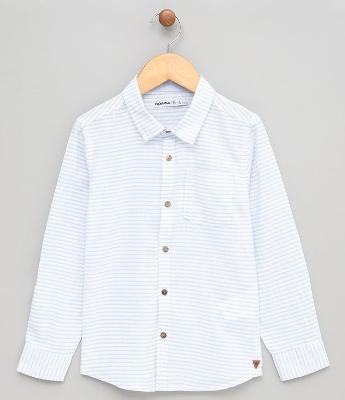 ALTER NAME Camisa Infantil Listrada com Bolso - Tam 5 a 14