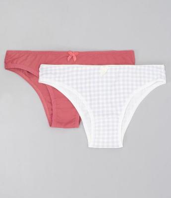 Kit com 2 Calcinhas Biquíni Estampada e Lisa