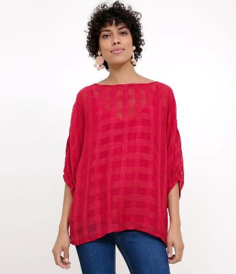Blusa Manga Morcego em Jacquard