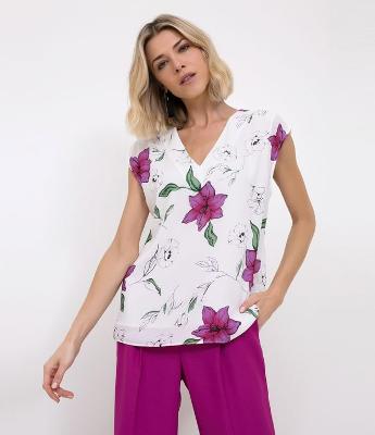 Regata Floral com Decote V