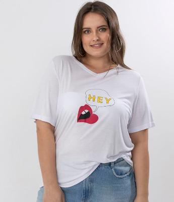Blusa com Estampa Hey Curve & Plus Size