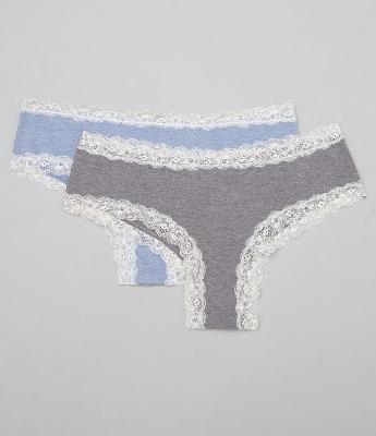 Kit com de 2 Calcinhas Biquíni Mescla com Renda