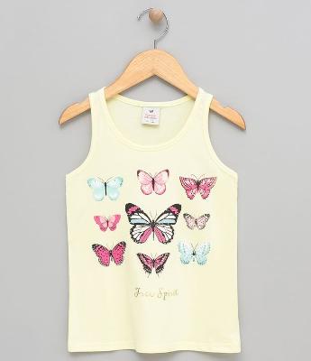Blusa Infantil Estampa Borboletas - Tam 5 a 14
