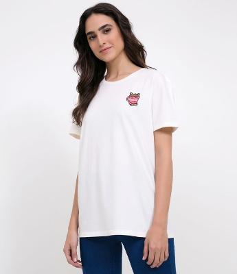 Blusa com Gato Bordado