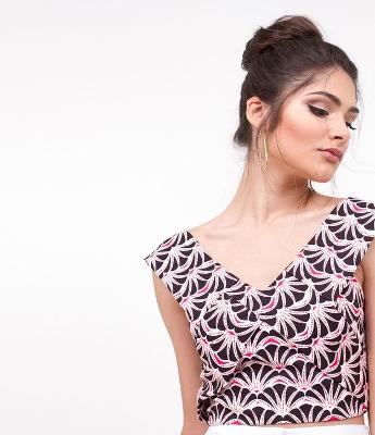 Blusa Cropped Estampada