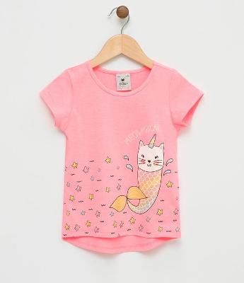 Blusa Infantil com Estampa de Gato Sereia  - Tam 1 a 4