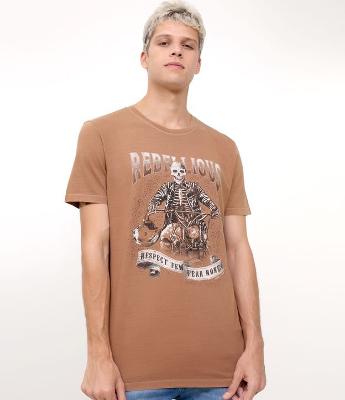 Camiseta com Estampa Caveira