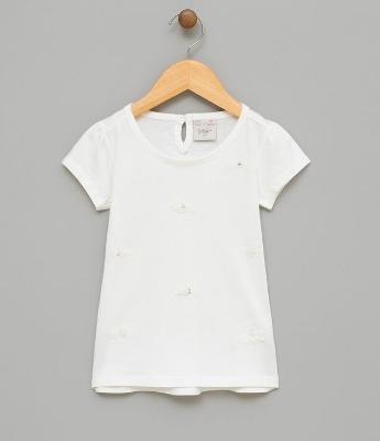 Blusa Infantil com Aplicações de Chiffon - TAM 1 A 4