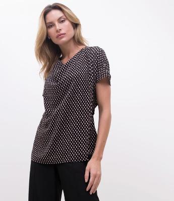 Blusa Geométrica Transpassada