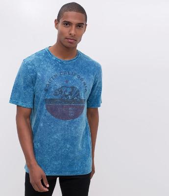 Camiseta Marmorizada com Estampa