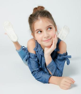 Camisa Infantil em Jeans - Tam 5 a 14