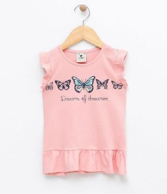 Blusa Infantil Estampado Borboletas - Tam 1 a 4