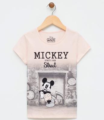 Blusa Infantil com Estampa do Mickey Escorado - Tam 4 a 14