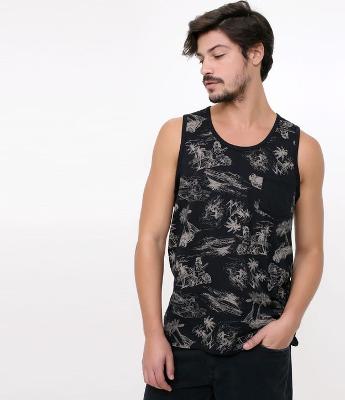 Regata Estampada com Bolso