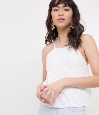 Regata Cropped com Renda 
