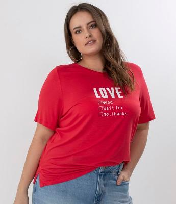 Blusa com Estampa Love Curve & Plus Size