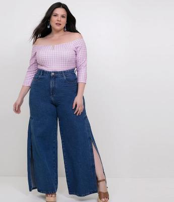 Body Xadrez Vichy Ombro a Ombro Curve & Plus Size