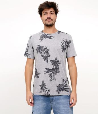 Camiseta com Estampa Floral