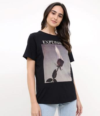 T-Shirt  com Lettering Explosive