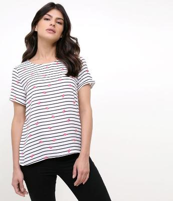 Blusa em Crepe com Repeticão De Icone Strawberry Kissfit 