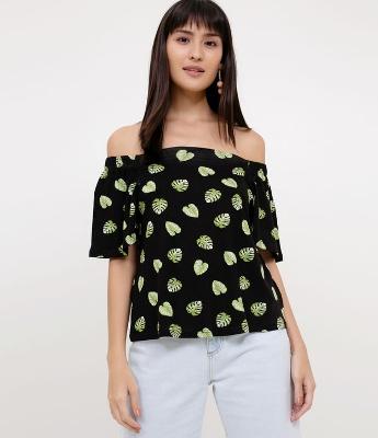 Blusa Estampada Ombro a Ombro 