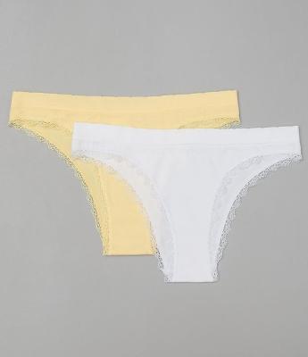 Kit com 2 Calcinhas Biquíni Sem Costura com Renda 
