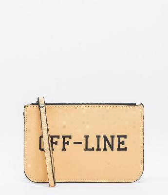 Carteira Flat com Estampa Off-line