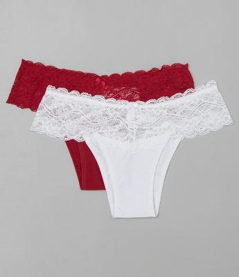 Kit com 2 Calcinhas String com Cós de Renda