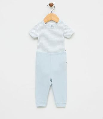 Conjunto Infantil Body Estampado e Calça com Bichinho no Bumbum - Tam 0 a 18 meses