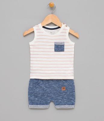 Conjunto Infantil Regata e Bermuda - Tam 0 a 18 meses